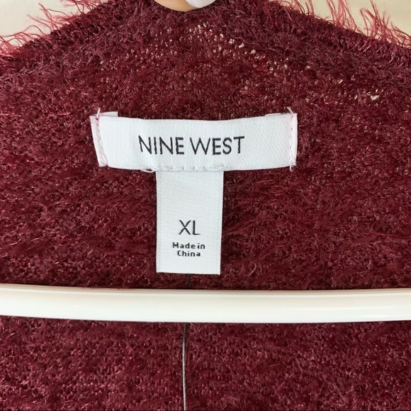 Nine West Plum Maddie plush Fringed Sweater NWT - Picture 8 of 11